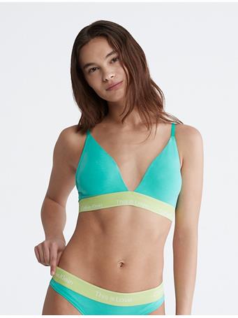 CALVIN KLEIN - Pride This Is Love Tonal Lightly Lined Triangle Bralette AQUA