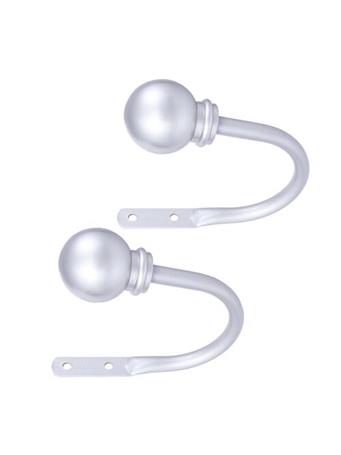 KENNEY - Satin Nickel Decorative Ball Holdbacks 2-Pack  SATIN NICKEL
