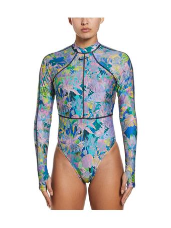 NIKE - Fusion Women's Long-Sleeve One-Piece Swimsuit 990 MULTI
