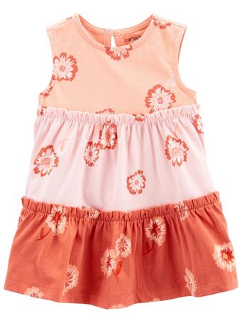 CARTER'S - Baby Floral Tiered Tank Dress ORANGE