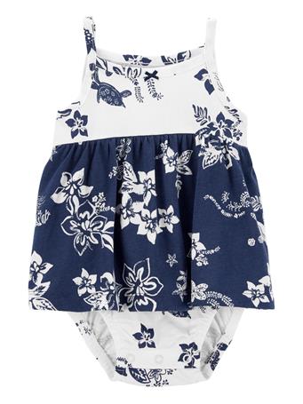 CARTER'S - Baby Floral Bodysuit Dress NAVY
