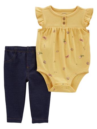 CARTER'S - Baby 2-Piece Floral Bodysuit Pant Set YELLOW