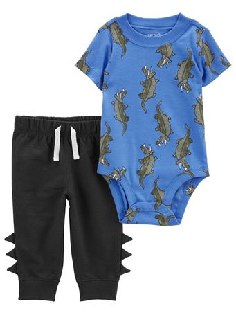 CARTER'S - Baby 2-Piece Dinosaur Bodysuit Pant Set BLUE