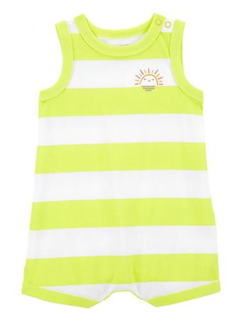 CARTER'S - Baby Striped Jersey Romper LIME GREEN