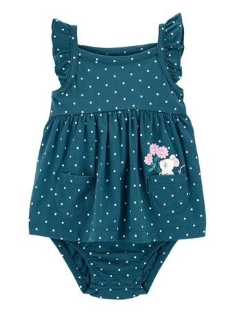CARTER'S - Baby Polka Dot Bodysuit Dress TEAL