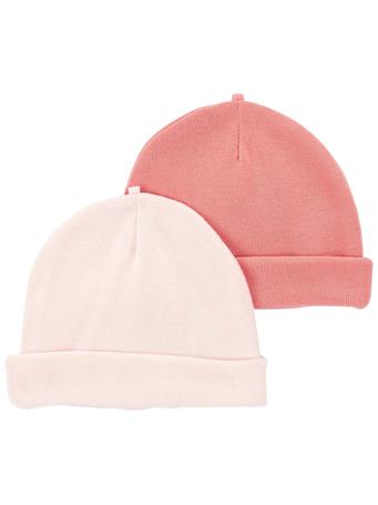 CARTER'S - Baby 2-Pack Caps PINK