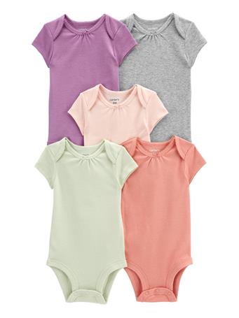 CARTER'S - Baby 5-Pack Short-Sleeve Solid Bodysuits MULTI