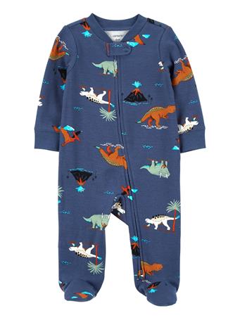 CARTER'S - Baby Dinosaurs 2-Way Zip Cotton Sleep & Play NAVY