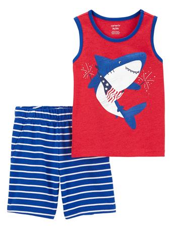 CARTER'S - Toddler 2-Piece Shark Squad Tank & Short Set RED