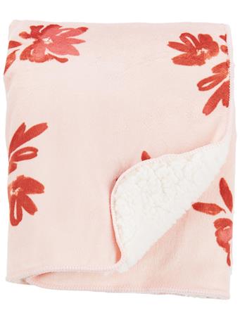 CARTER'S - Baby Floral Plush Blanket PINK
