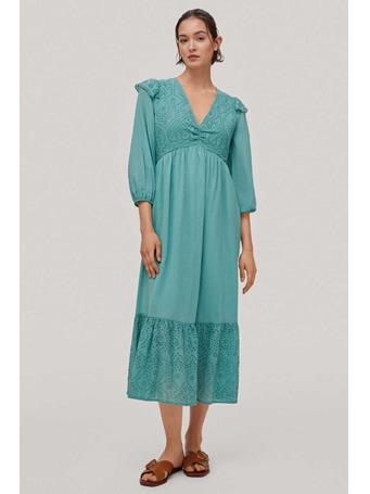 PEDRO DEL HIERRO - Embroidered Cotton And Viscose Dress GREEN