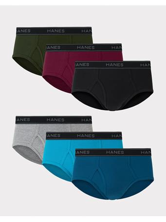 HANES - Men's Tagless Brief Underwear Pack, Mid Rise, 6-Pack ASST