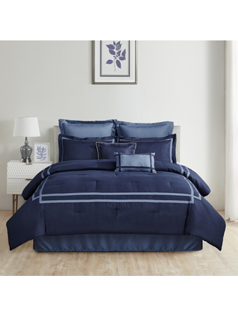 STATEROOM HOTEL - 8 Piece Comforter Set NAVY