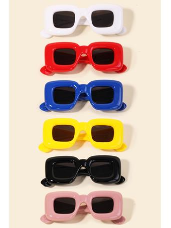 ANARCHY STREET - Thick Acetate Frame Rectangle Sunglasses MULTI