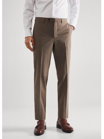 MANGO - Slim Fit Suit Pants LGH BROWN