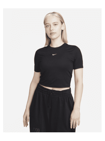 NIKE - Sportswear Essential Women's Slim-Fit Crop T-Shirt BLACK