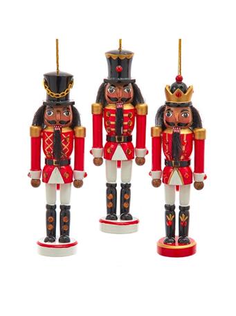 KURT ADLER - Red And White African American Nutcracker RED