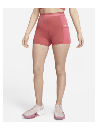 NIKE - Pro Women's High-Waisted 3" Training Shorts with Pockets ADOBE/S CORL/COCOMK/(COCOMK)