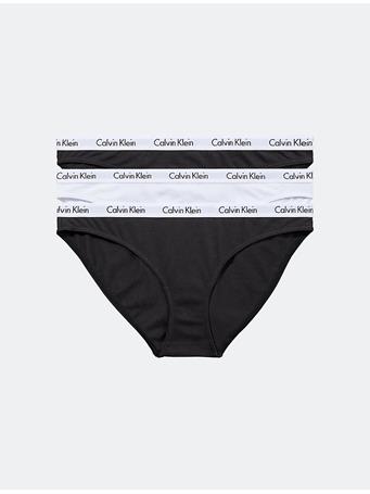 CALVIN KLEIN - Carousel Logo Cotton 3-Pack Bikini HVN BLACK/WHITE