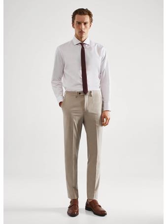 MANGO - Slim Fit Suit Pants BEIGE