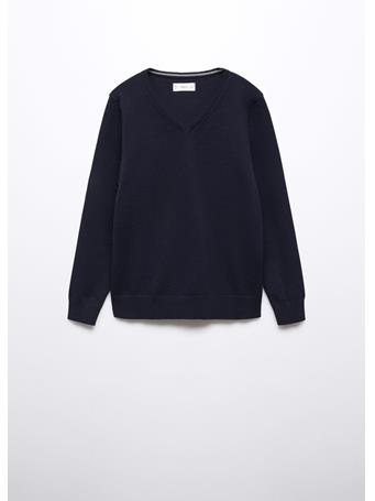 MANGO - V-neck Sweater NAVY