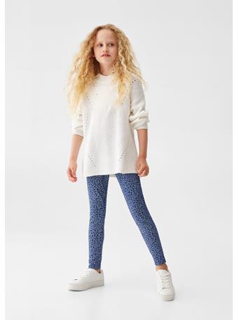MANGO - Printed Cotton Leggings NAVY