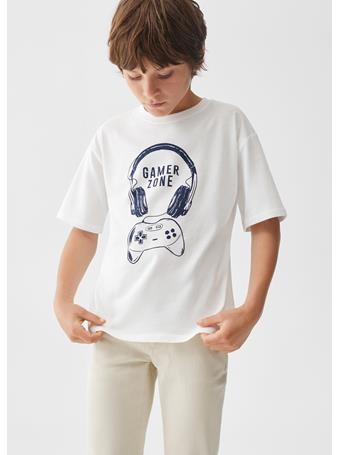 MANGO - Cotton Printed T-Shirt IVORY