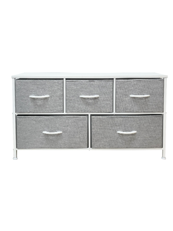 CREATIVE CLOSET - 5 Fabric Drawers WHITE/GREY