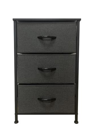 CREATIVE CLOSET - 3 Fabric Dresser Drawers BLACK/GREY
