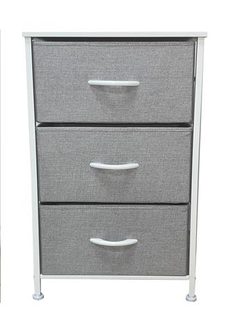 CREATIVE CLOSET - 3 Fabric Dresser Drawers WHITE/GREY