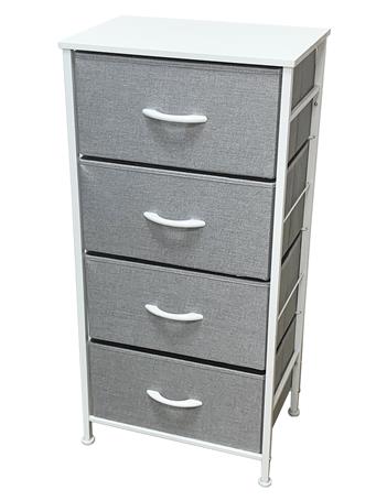 CREATIVE CLOSET - 4 Fabric Drawers WHITE/GREY