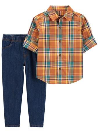 CARTER'S - Baby 2-Piece Plaid Button-Front Shirt & Pant Set MULTI