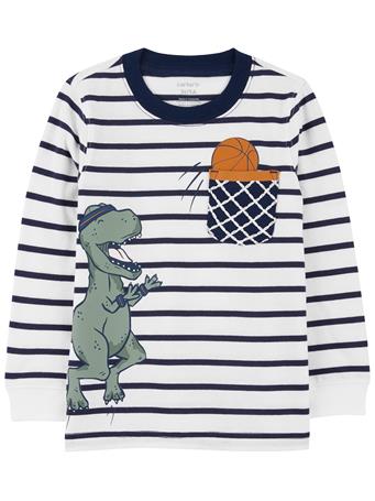 CARTER'S - Toddler Dinosaur Basketball Jersey Tee IVORY