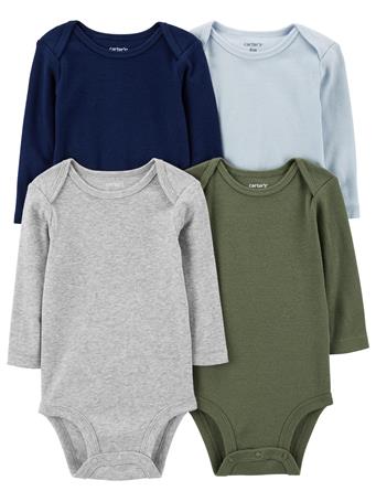 CARTER'S - Baby 4-Pack Long-Sleeve Bodysuits ASST