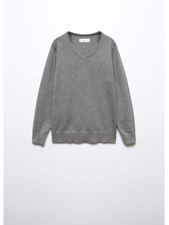 MANGO - V-neck Sweater GRAY