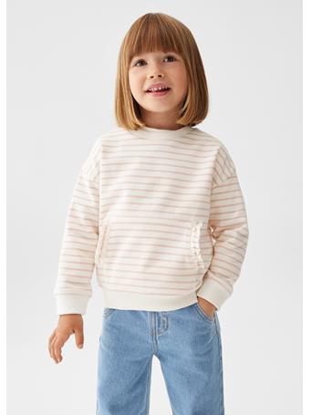 MANGO - Striped Cotton-blend Sweatshirt PINK