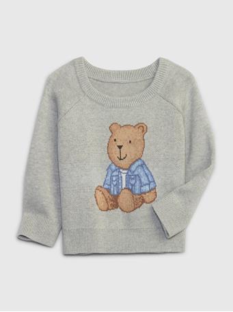 GAP - Baby Brannan Bear Sweater LIGHT HEATHER GREY