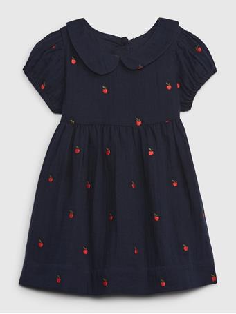 GAP - Baby Embroidered Apple Dress NAVY UNIFORM