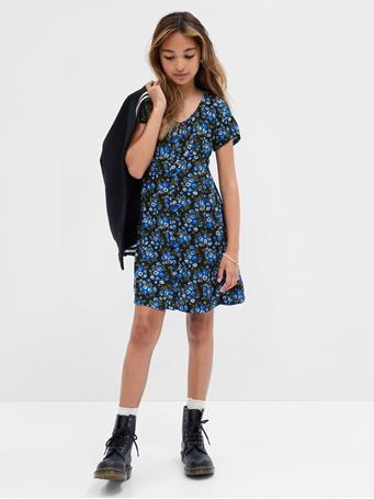 GAP - Kids Button-Front Floral Dress SP AUG DITSY BLUE