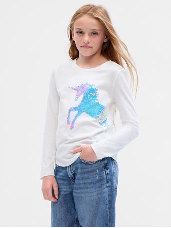 GAP - Sequin Graphic T-shirt  NEW OFF WHITE