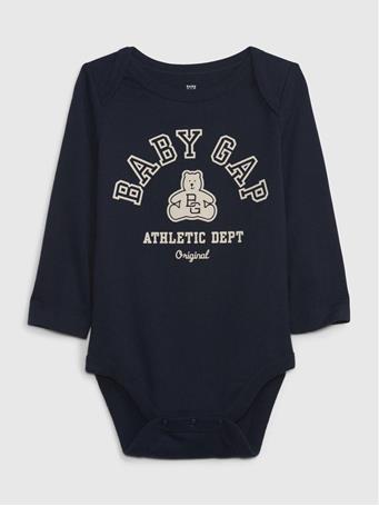 GAP - Baby 100% Organic Cotton Gap Athletic Logo Bodysuit NAVY UNIFORM