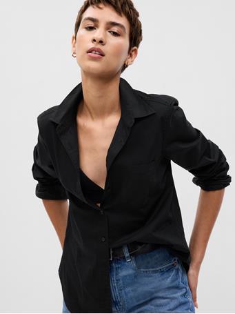GAP - 100% Organic Cotton Perfect Shirt TRUE BLACK V2 2