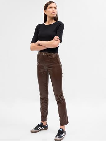 GAP - High Rise Faux-Leather Vintage Slim Pants ESPRESSO 433