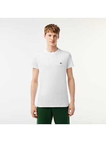LACOSTE -  Men's Crew Neck Pima Cotton Jersey T-shirt  WHITE