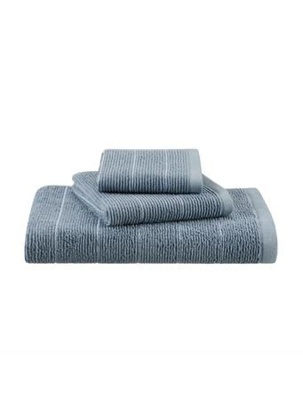MARTEX RESTORE - Slub Stripe Towels & Wash Cloth BLUE