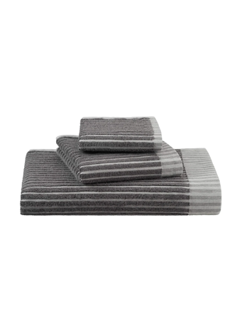 MARTEX RESTORE - Sculpt Stripe Bath Towels & Wash Cloth CHARCOAL