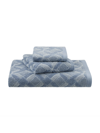 MARTEX RESTORE - Geo Bath Towels & Wash Cloth BLUE
