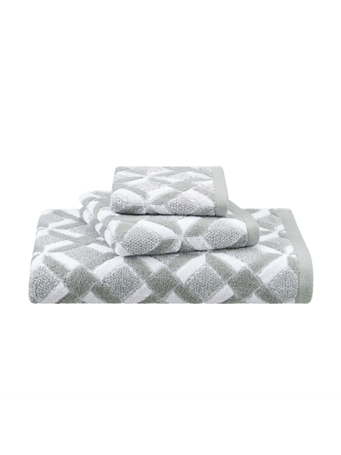 MARTEX RESTORE - Geo Bath Towels & Wash Cloth GREY