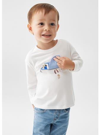 MANGO - Cotton Printed T-shirt IVORY