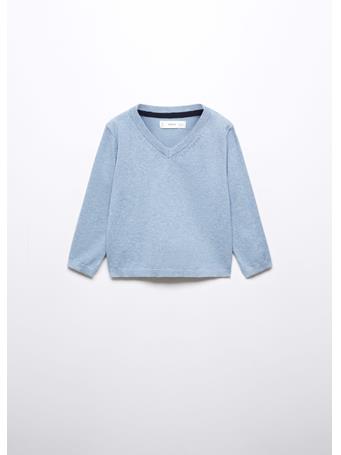 MANGO - V-neck Sweater LIGHT BLUE